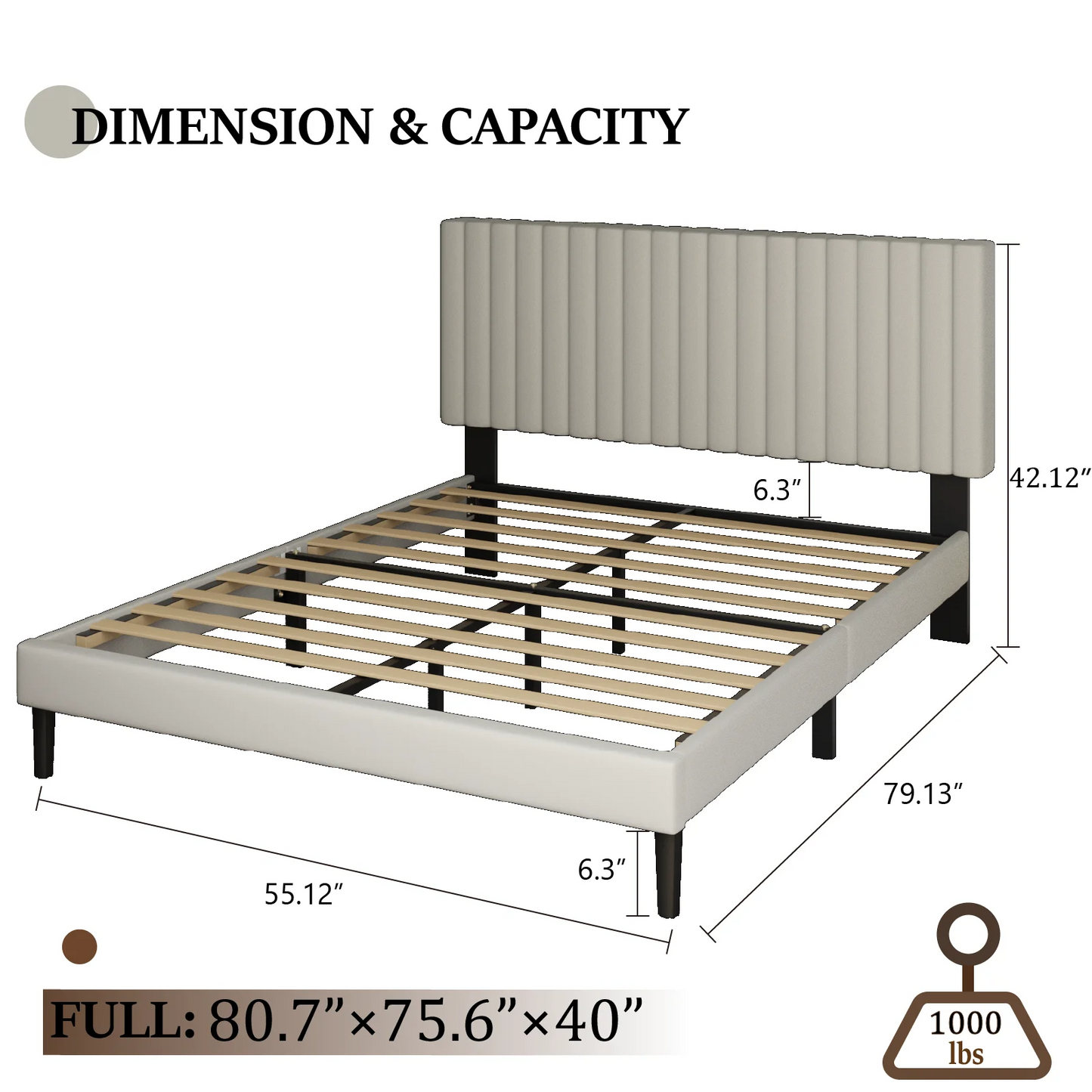 VIPLOV Bed Frame with Velvet Upholstered Headboard, Platform Bed with Strong Wood Slats, Mattress Foundation, Box Spring Optional, Easy Assembly