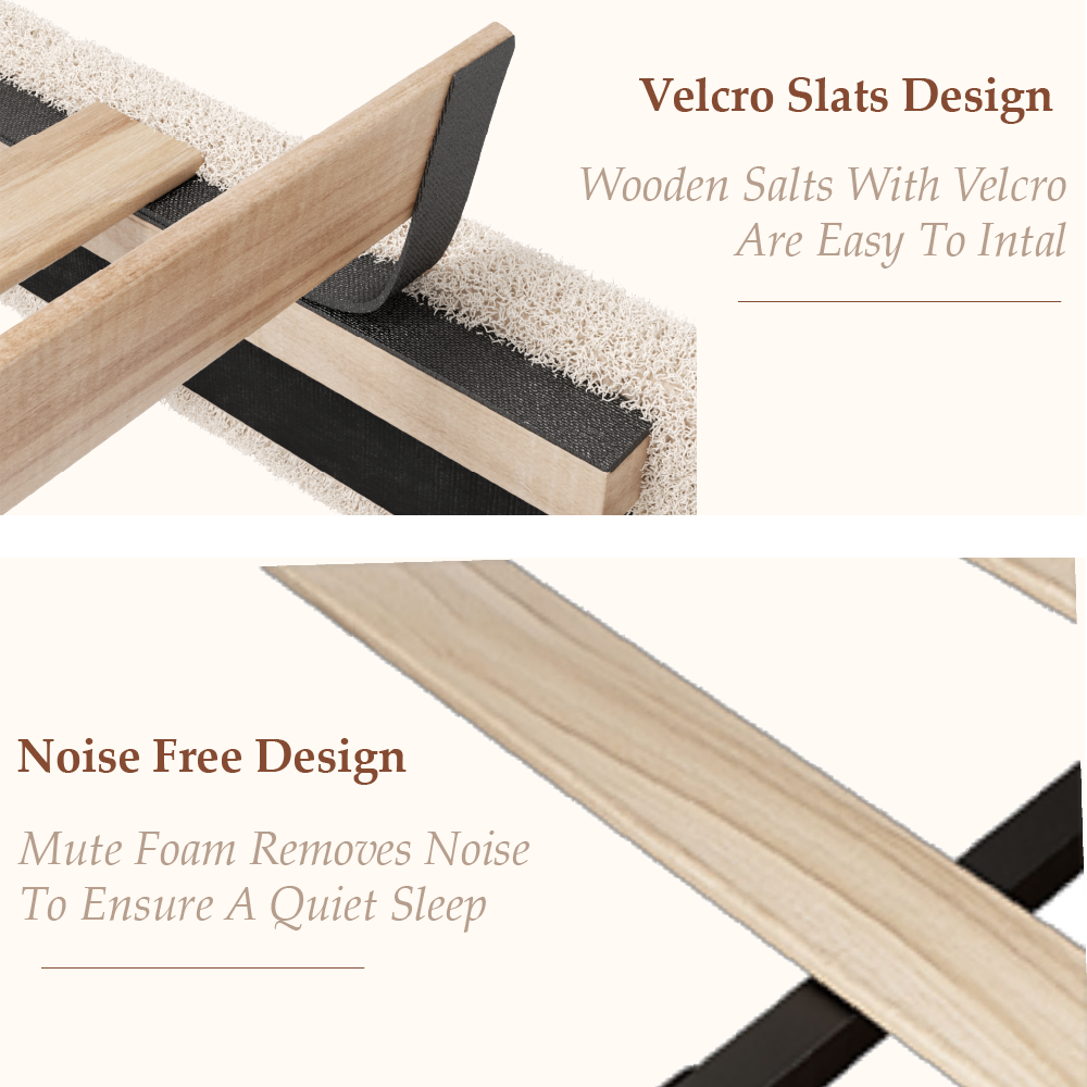 VIPLOV Cloud Bed Frame, Boucle Bed with Adjustable Headboard, Soft Rounded Corner Guards, Silent Design, Easy to Assemble