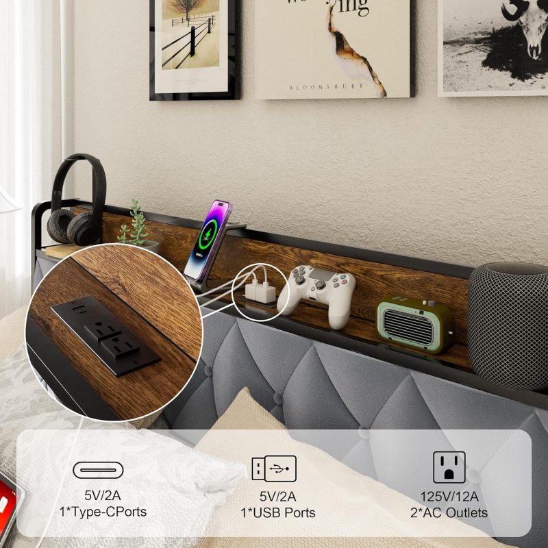 Full Bed Frame  Vintage Brown - Image 5
